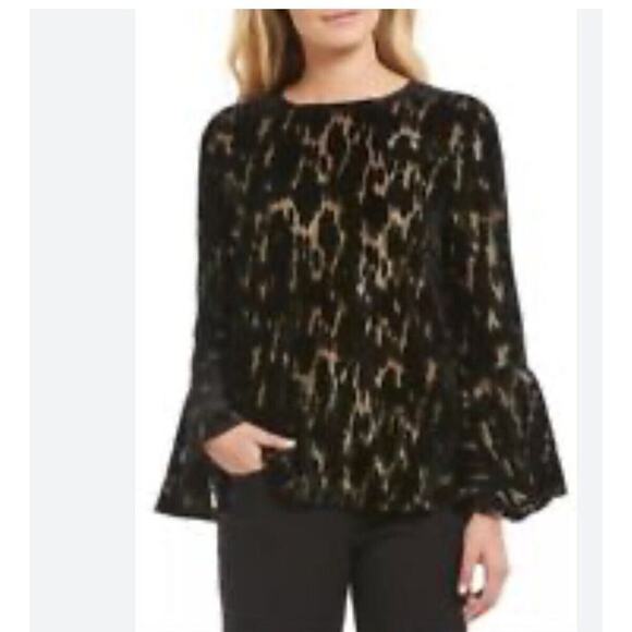 Calvin Klein Tops - Calvin Klein Top Flocked Velvet And Gold Women’s Size Medium